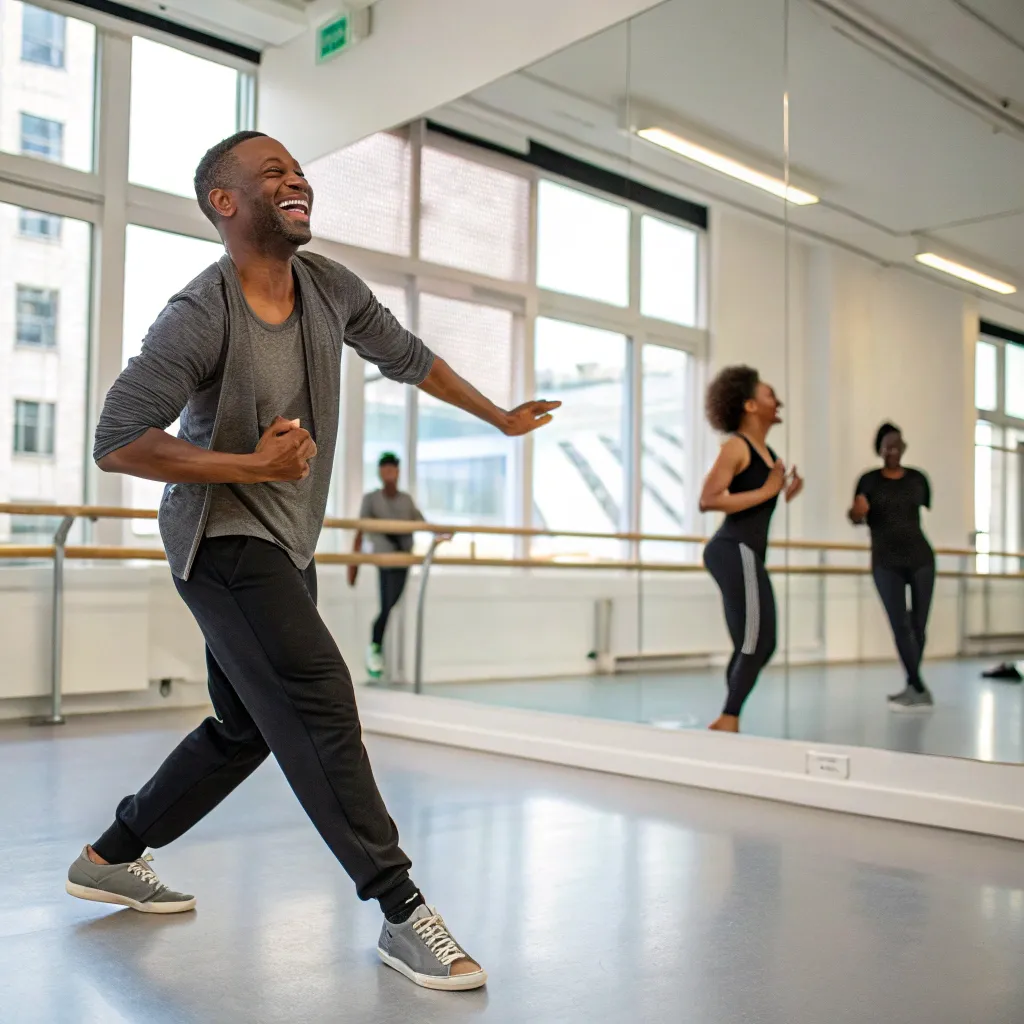 John enjoying dance class